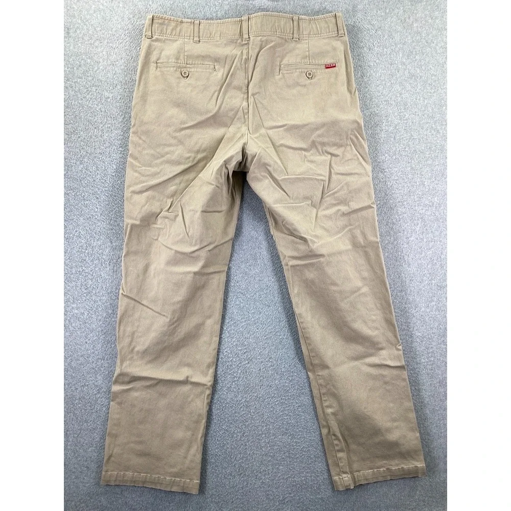 Dixxon D Flex Pants Men 40x32 Khaki Stretch Chino Elastic Waist Straight